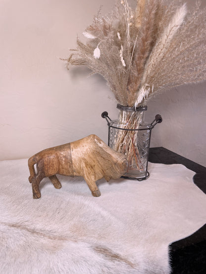 Hand-Carved Bison Figurine